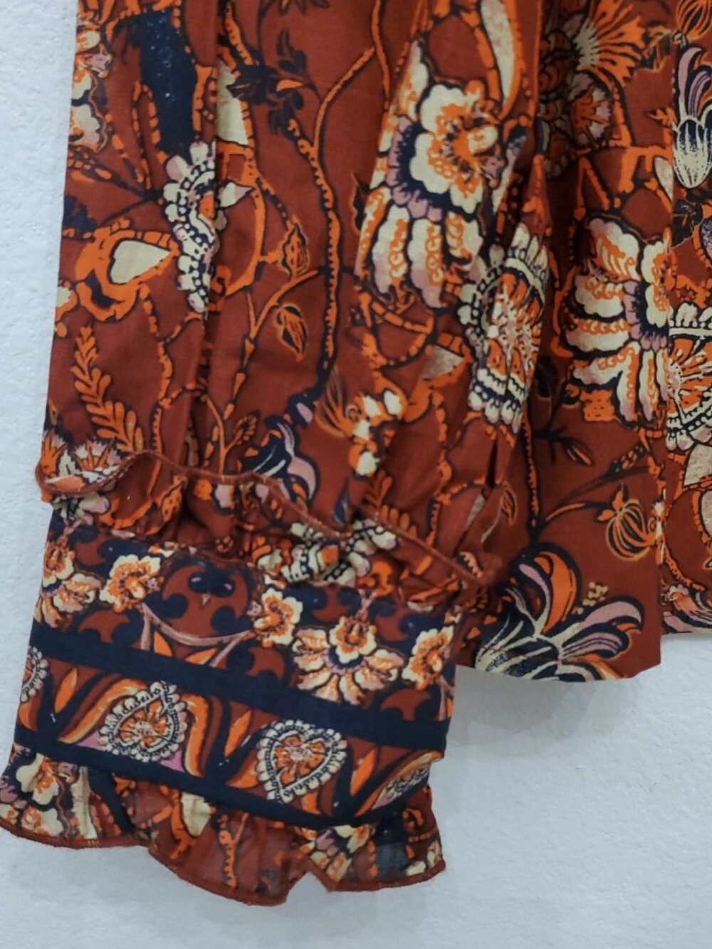 A Loves A Boho Victorian Ruffle Neck Platter Collar Floral Blouse Size XL - Picture 9 of 16